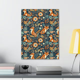 Vintage 70's Inspired Floral Foxy Canvas Gallery Wraps!