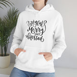 Joyful Merry Blessed Unisex Heavy Blend Hooded Sweatshirt! Winter Vibes!