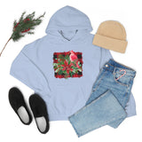 Buffalo Print Cardinal Holiday Unisex Heavy Blend Hooded Sweatshirt! Winter Vibes!