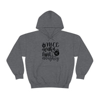 Nice With a Hint of Naughty Unisex Heavy Blend Hooded Sweatshirt! Winter Vibes!