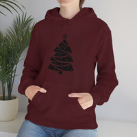 Christmas Tree Wrap Minimalistic Design Unisex Heavy Blend Hooded Sweatshirt! Winter Vibes!