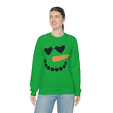 Snowman Heart Eyes Unisex Heavy Blend Crewneck Sweatshirt! Winter Vibes!