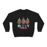 Rustic Military Merry Christmas Holiday Unisex Heavy Blend Crewneck Sweatshirt! Winter Vibes!