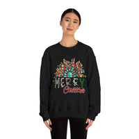 Merry Christmas Sunflower Holiday Unisex Heavy Blend Crewneck Sweatshirt! Winter Vibes!