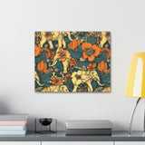 Vintage 70's Inspired Elephant Florals Canvas Gallery Wraps!