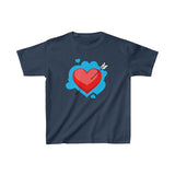 Dainty Heart Valentines Day Kids Heavy Cotton Tee! Foxy Kids! Spring Vibes!