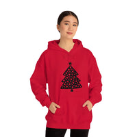 Christmas Tree Polka Dot Minimalistic Unisex Heavy Blend Hooded Sweatshirt! Winter Vibes!