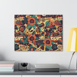 Vintage 70's Inspired Musical Notes Floral Canvas Gallery Wraps!