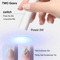 Quick-Dry Portable Nail Dryer: UV LED Mini Lamp Pen with Flashlight