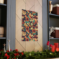 Vintage 70's Inspired Musical Notes Florals Premium Matte Vertical Posters!