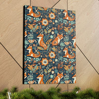 Vintage 70's Inspired Floral Foxy Canvas Gallery Wraps!