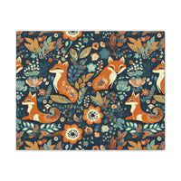 Vintage 70's Inspired Floral Foxy Canvas Gallery Wraps!