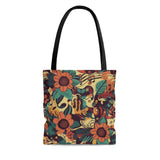 Vintage 70's Musical Notes Floral Tote Bag!