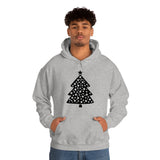 Christmas Tree Polka Dot Minimalistic Unisex Heavy Blend Hooded Sweatshirt! Winter Vibes!