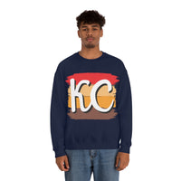 Kansas City Football Paint Stripe Vintage KC Unisex Heavy Blend Crewneck Sweatshirt! Football Season!