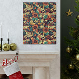 Vintage 70's Inspired Musical Notes Floral Canvas Gallery Wraps!