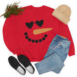 Snowman Heart Eyes Unisex Heavy Blend Crewneck Sweatshirt! Winter Vibes!