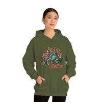 Merry Christmas Sunflower Holiday Unisex Heavy Blend Hooded Sweatshirt! Winter Vibes!