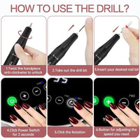 High-Speed 35000RPM Touch Screen Nail Drill - Electric Manicure & Pedicure Kit