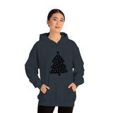 Christmas Tree Polka Dot Minimalistic Unisex Heavy Blend Hooded Sweatshirt! Winter Vibes!