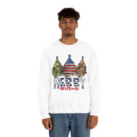 Rustic Military Merry Christmas Holiday Unisex Heavy Blend Crewneck Sweatshirt! Winter Vibes!