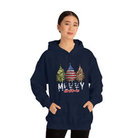 Rustic Military Merry Christmas Holiday Unisex Heavy Blend Hooded Sweatshirt! Winter Vibes!