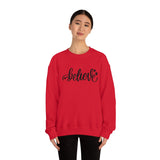 Believe Holiday Unisex Heavy Blend Crewneck Sweatshirt! Winter Vibes!