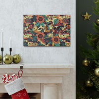 Vintage 70's Inspired Musical Notes Floral Canvas Gallery Wraps!