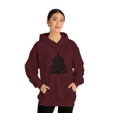 Christmas Tree Polka Dot Minimalistic Unisex Heavy Blend Hooded Sweatshirt! Winter Vibes!