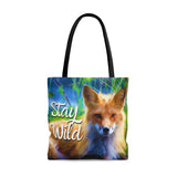 Stay Wild Water Color Fox Tote Bag! Freckled Fox Company! 3 Sizes Available!