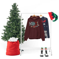 Noel Turquoise and Buffalo Plaid Holiday Unisex Heavy Blend Hooded Sweatshirt! Winter Vibes!