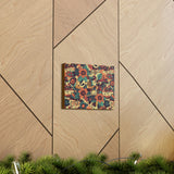 Vintage 70's Inspired Musical Notes Floral Canvas Gallery Wraps!