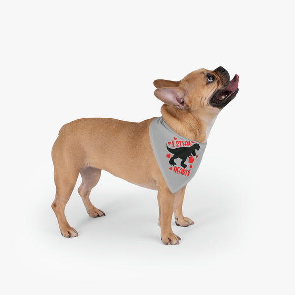 I Steal Hearts T Rex Valentines Day Pet Bandana! Foxy Pets! Spring Vibes!