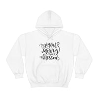 Joyful Merry Blessed Unisex Heavy Blend Hooded Sweatshirt! Winter Vibes!