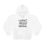 Joyful Merry Blessed Unisex Heavy Blend Hooded Sweatshirt! Winter Vibes!