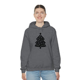 Christmas Tree Polka Dot Minimalistic Unisex Heavy Blend Hooded Sweatshirt! Winter Vibes!