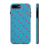 Valentines Day Tic Tac Toe Hearts Blue Tough Phone Cases, Case-Mate! Spring Vibes!