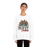 Merry Christmas Sunflower Holiday Unisex Heavy Blend Crewneck Sweatshirt! Winter Vibes!