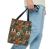 Vintage 70's inspired Floral Guitar Tote Bag!