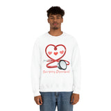 Valentines Day Emergency Department Stethoscope Heart Unisex Heavy Blend Crewneck Sweatshirt! Spring Vibes!