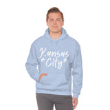 Kansas City Football White Logo Unisex Heavy Blend Hooded Sweatshirt! Football Season!