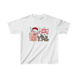 Merry Christmas Yall Pig Holiday Kids Heavy Cotton Graphic Tee! Foxy Kids! Winter Vibes!