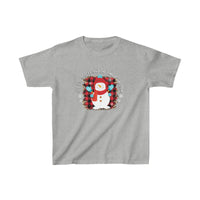 It's The Most Wonderful Time of The Year Snowman Leopard Print Kids Heavy Cotton Graphic Tee! Winter Vibes! Foxy Kids!