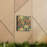 Vintage 70's Inspired Elephant Florals Canvas Gallery Wraps!