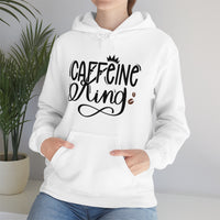 Caffeine King Unisex Heavy Blend Hooded Sweatshirt! Sarcastic Vibes!