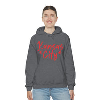 Kansas City Football Red Unisex Heavy Blend Hooded Sweatshirt! Football Season!