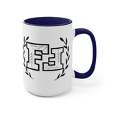 Freckled Fox Company Brand Logo 2023 Two-Tone Coffee Mugs, 15oz! Merch! Spring Vibes!