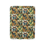 Vintage 70's Inspired Butterfly Quilt Sherpa Fleece Blanket!
