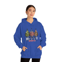 Rustic Military Merry Christmas Holiday Unisex Heavy Blend Hooded Sweatshirt! Winter Vibes!