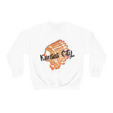 Kansas City Football Chief Outline Unisex Heavy Blend Crewneck Sweatshirt! Football Season!